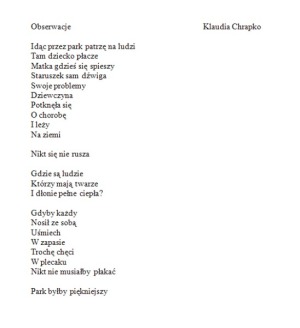 Obserwacje Klaudia Chrapko